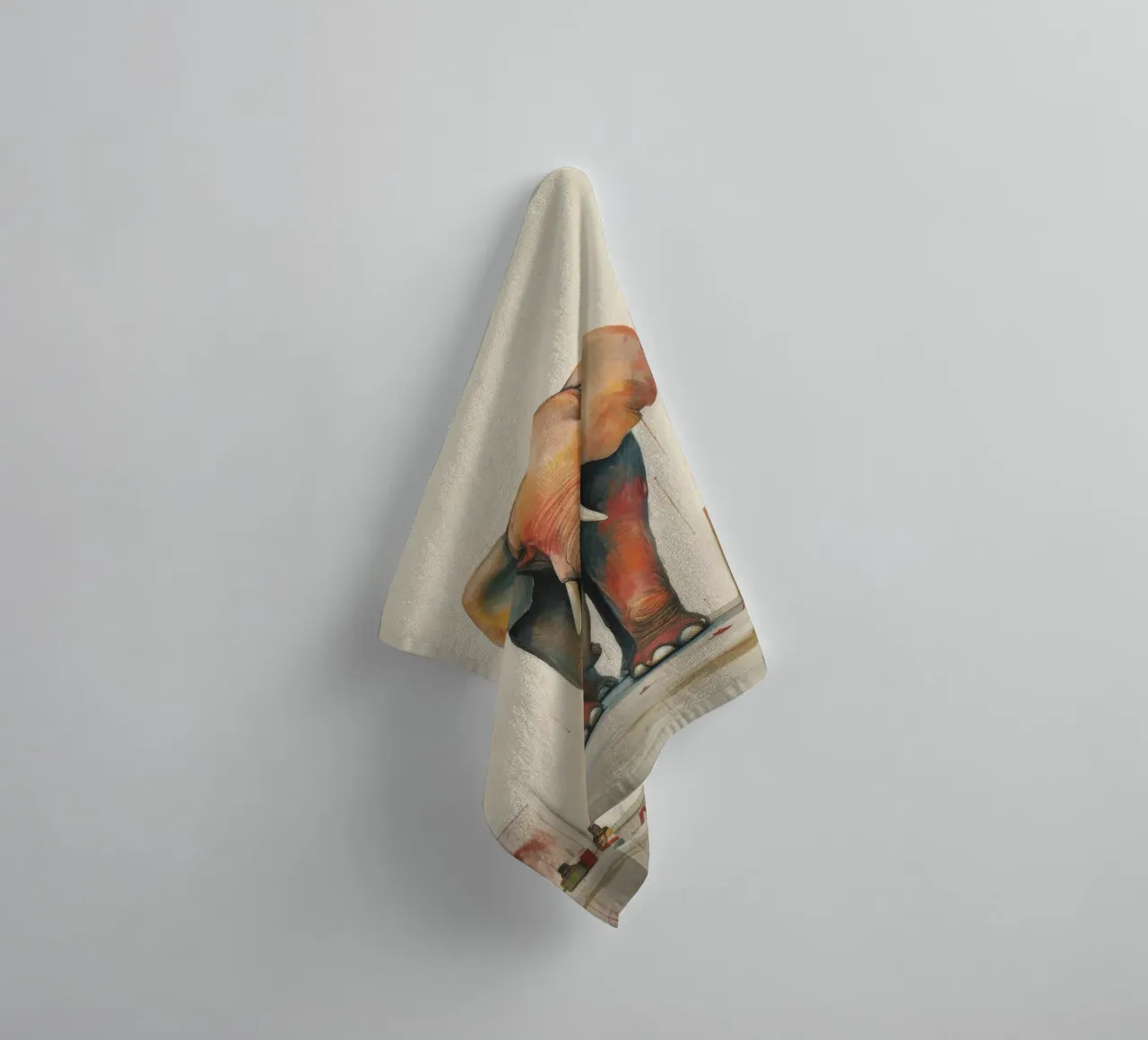 Minimal Elephant 3 towel by Minimal Animal Art