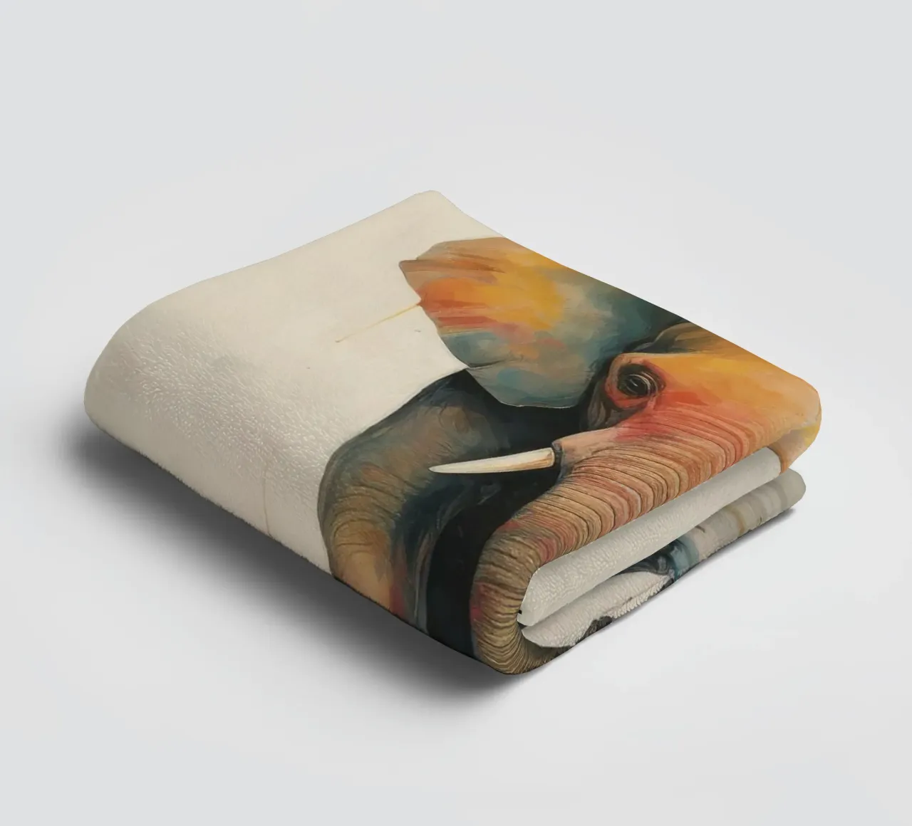 Minimal Elephant 3 towel by Minimal Animal Art