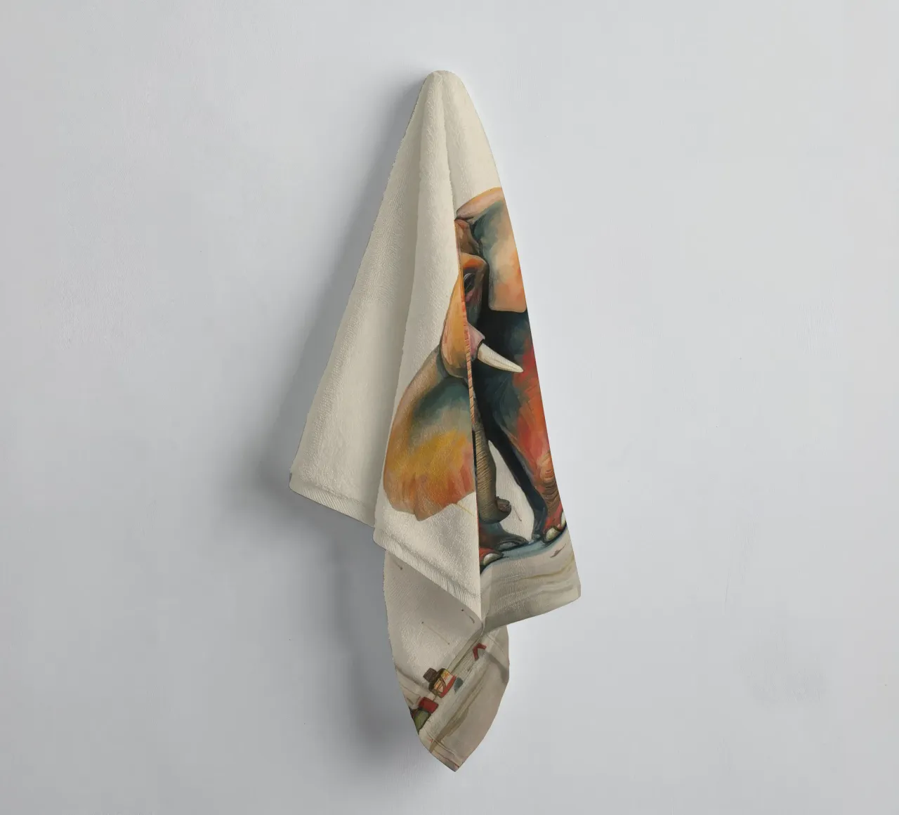 Minimal Elephant 3 towel by Minimal Animal Art