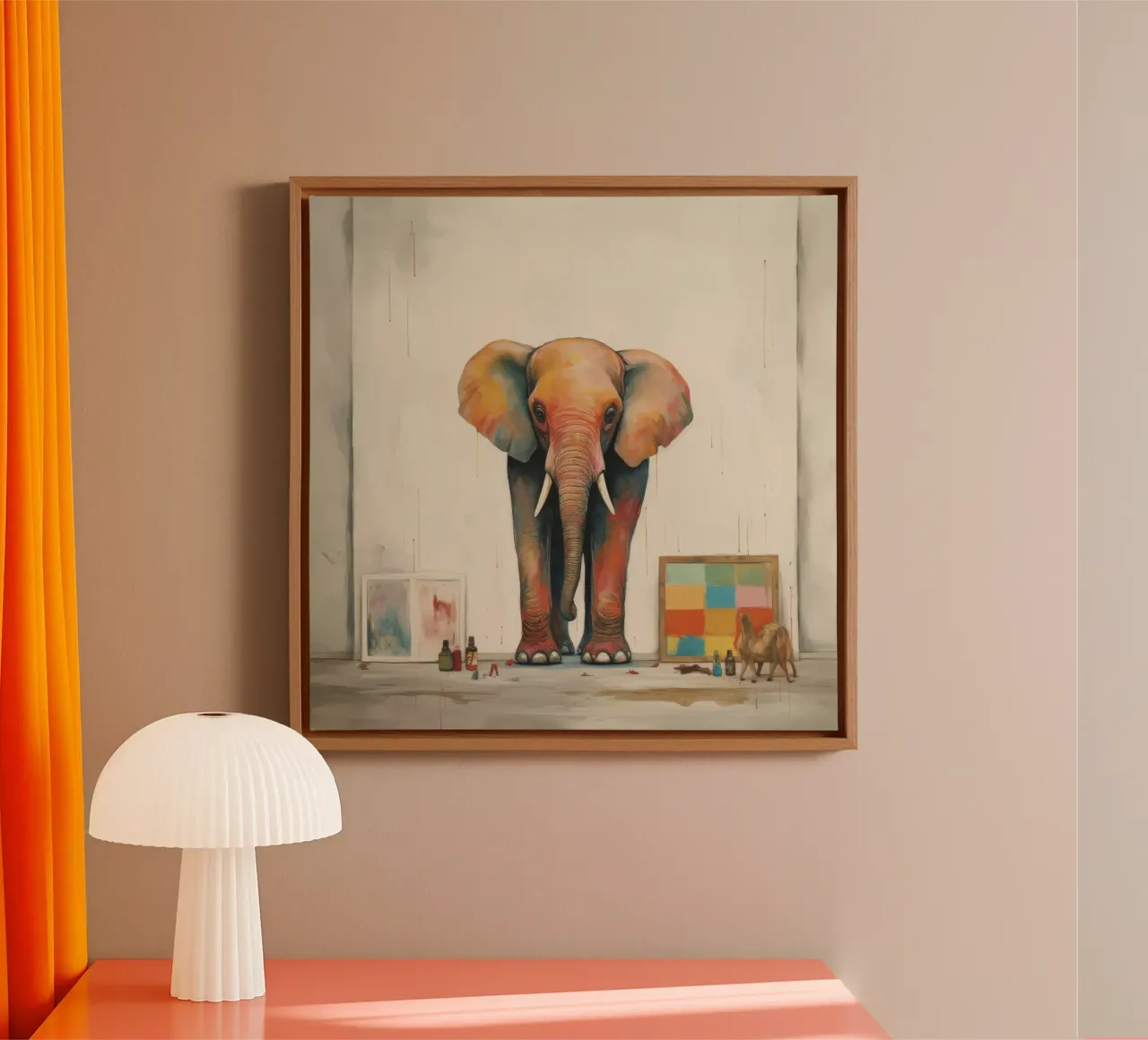 Minimal Elephant 3 canvas by Minimal Animal Art