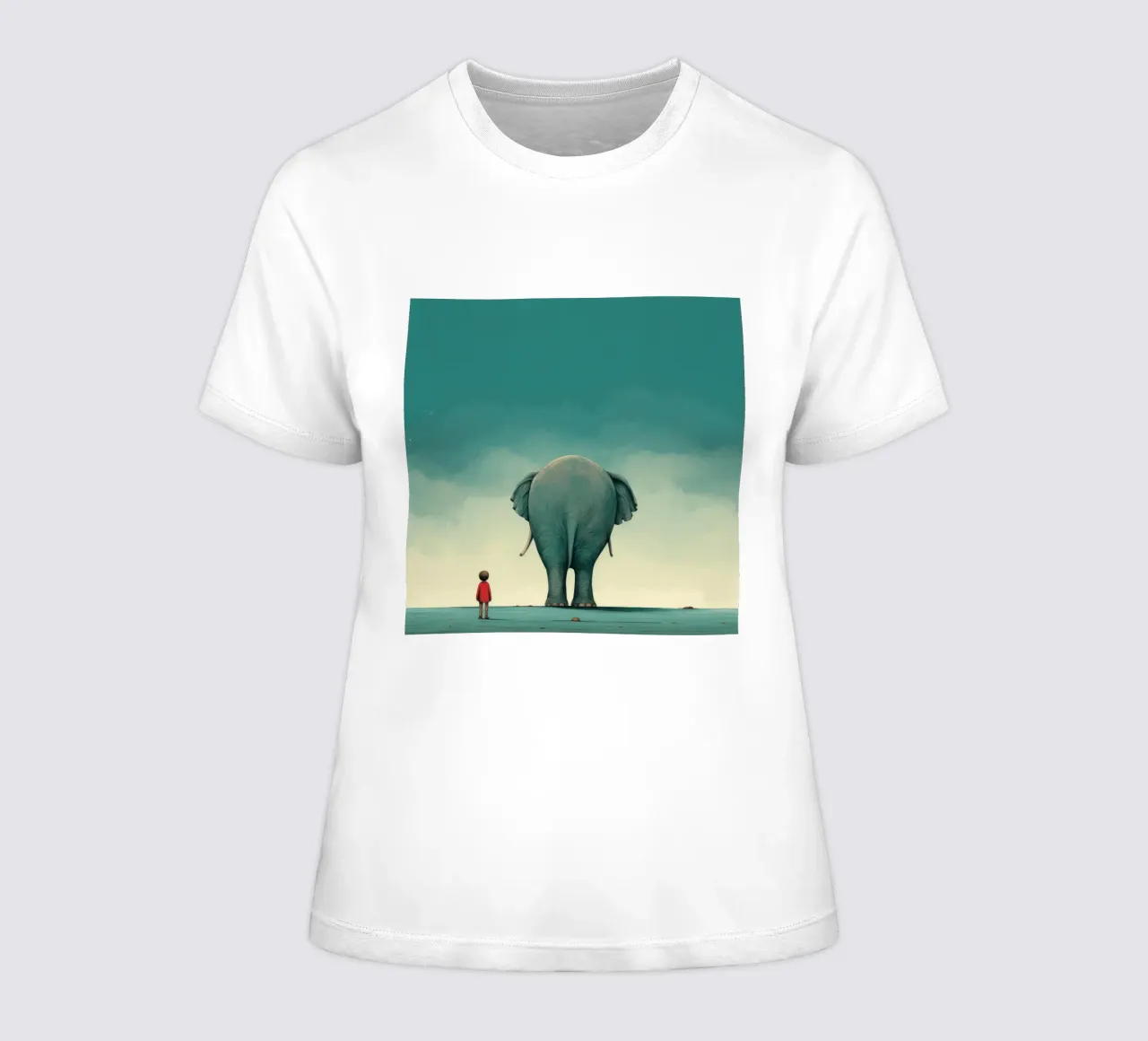 Minimal Elephant 4 women's fitted t-shirt by Minimal Animal Art