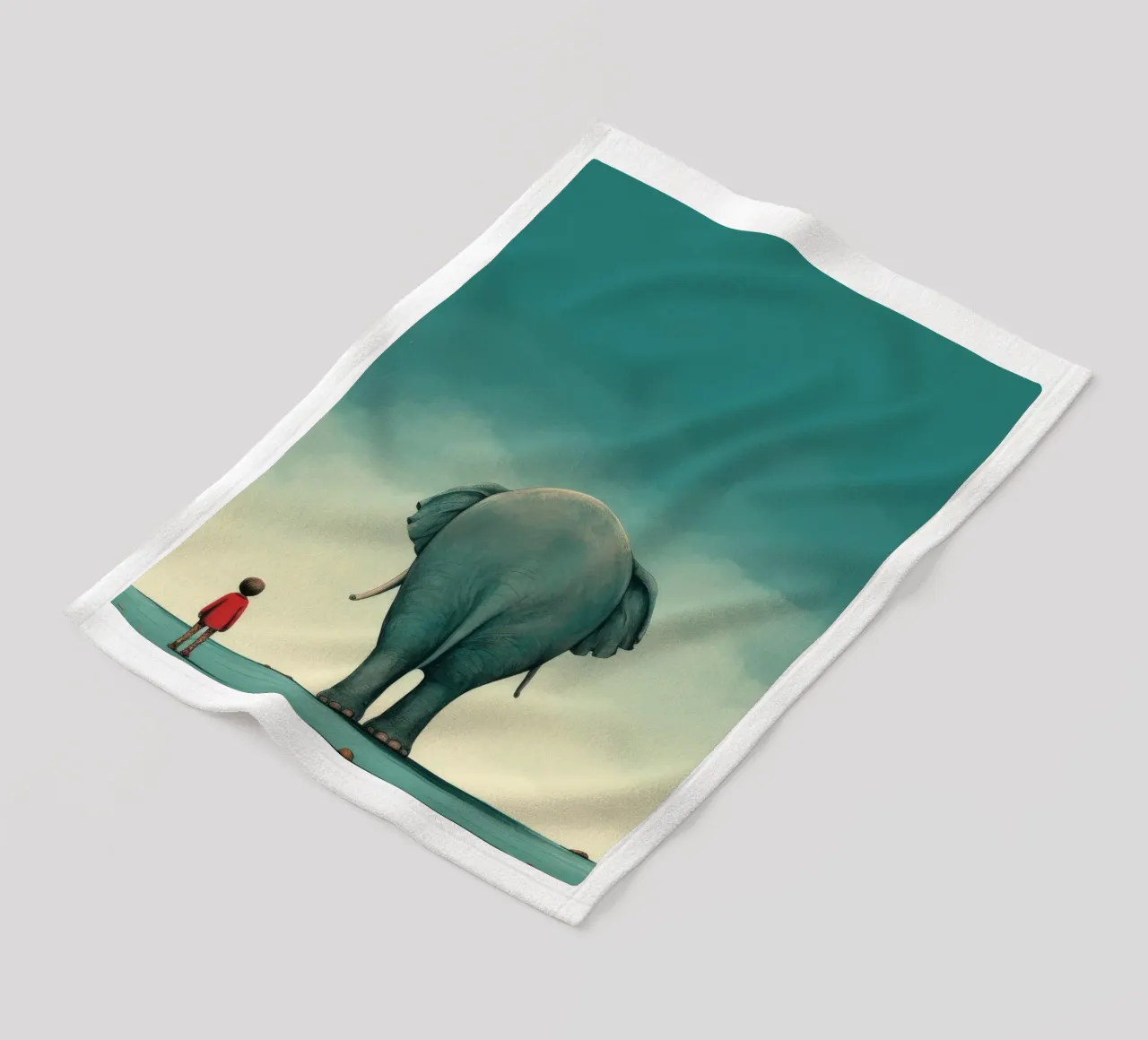Elefante minimale 4 coperta in pile da Minimal Animal Art