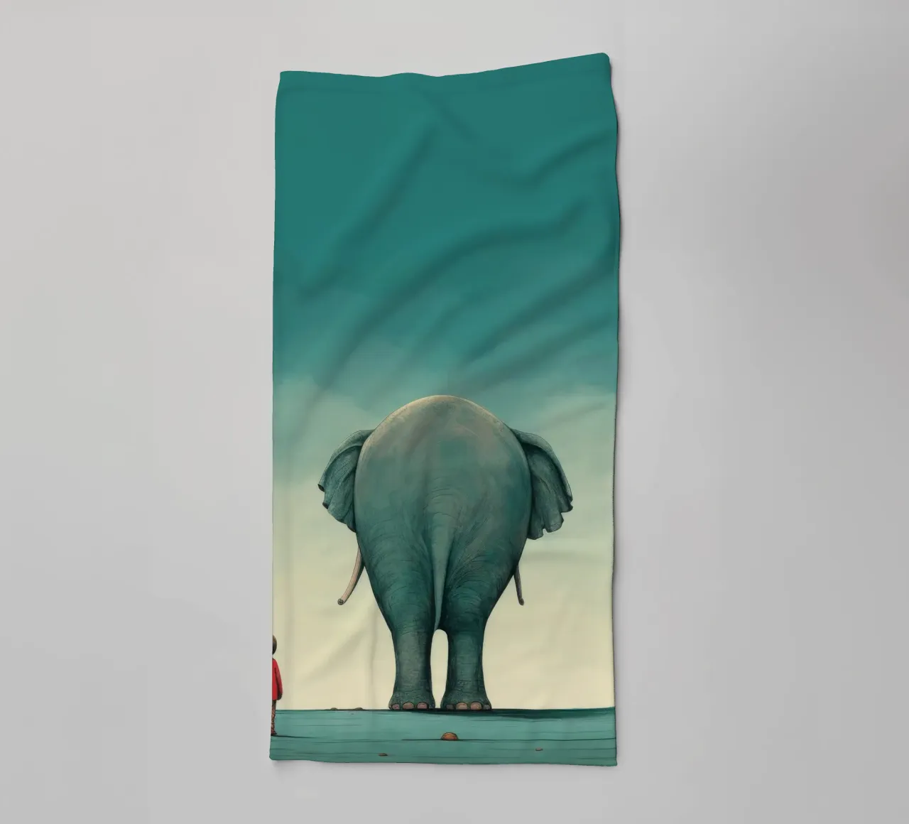 Minimal Elephant 4 towel by Minimal Animal Art