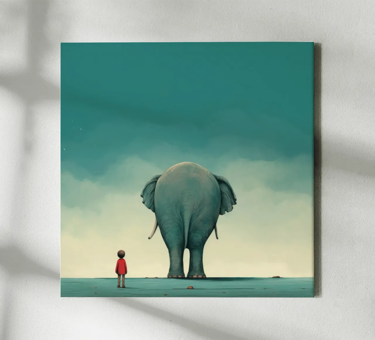 Minimal Elephant 4 canvas by Minimal Animal Art