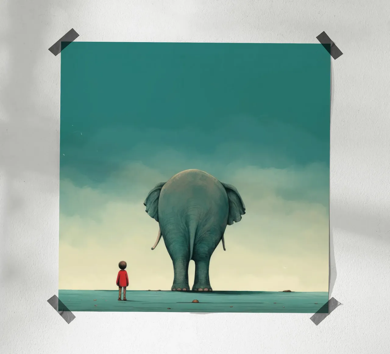 Elefante minimale 4 carta hahnemühle da Minimal Animal Art