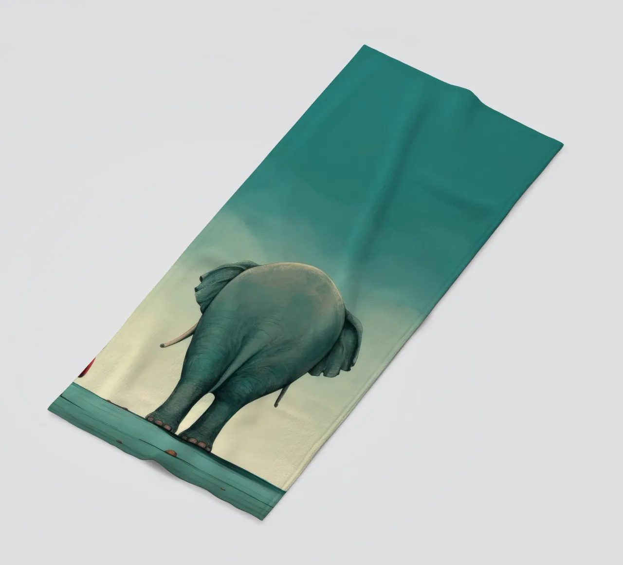 Elefante minimale 4 telo mare da Minimal Animal Art