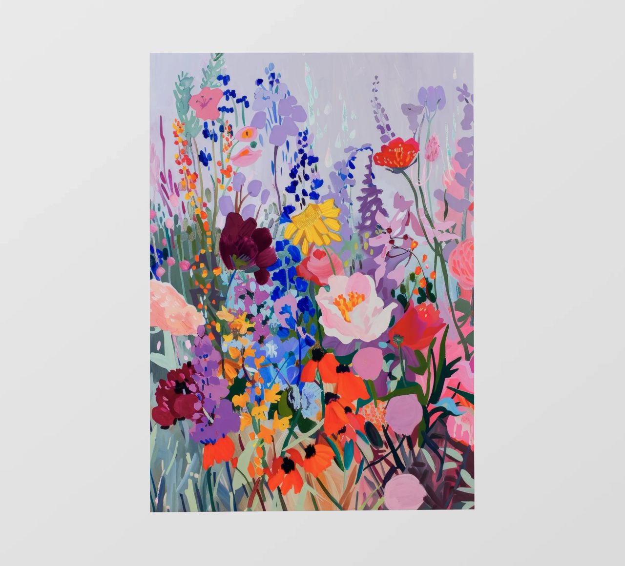 Flower Poster, Botanical Print, Wildflowers, Pastel Wall Art photo wallpaper by Boheme