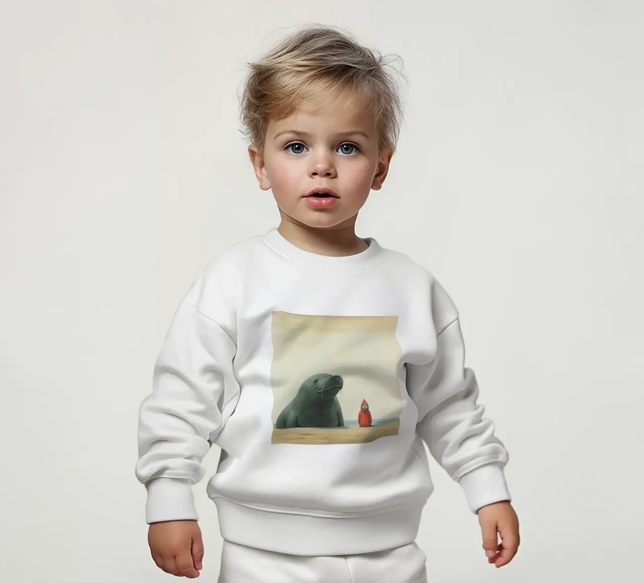 Minimal Elephant Seal 2 baby sweatshirt by Minimal Animal Art