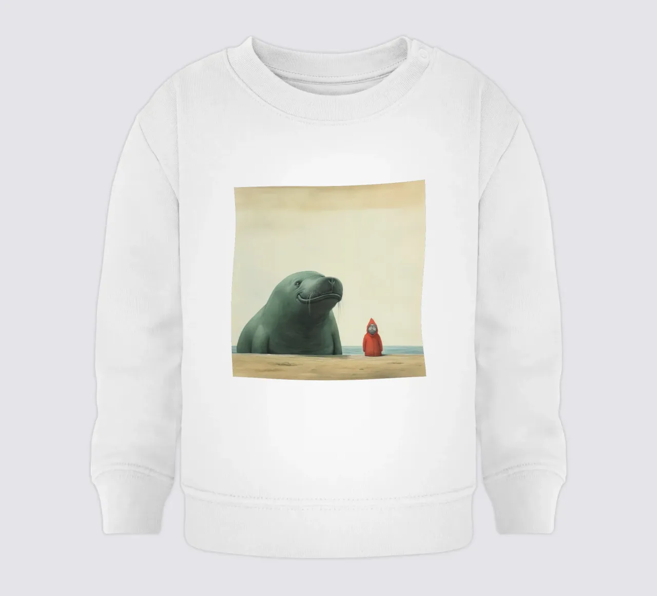 Minimal Elephant Seal 2 baby sweatshirt by Minimal Animal Art