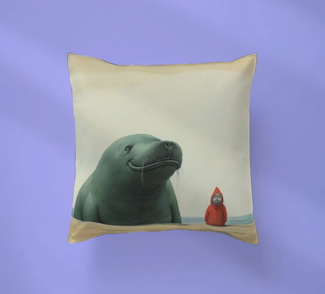 Sigillo Elefante Minimo 2 cuscino da Minimal Animal Art