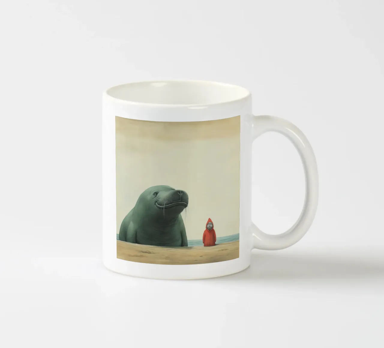 Sigillo Elefante Minimo 2 tazza in ceramica da Minimal Animal Art