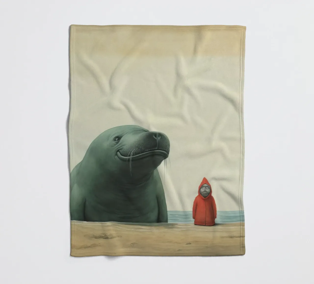 Sigillo Elefante Minimo 2 coperta in pile da Minimal Animal Art