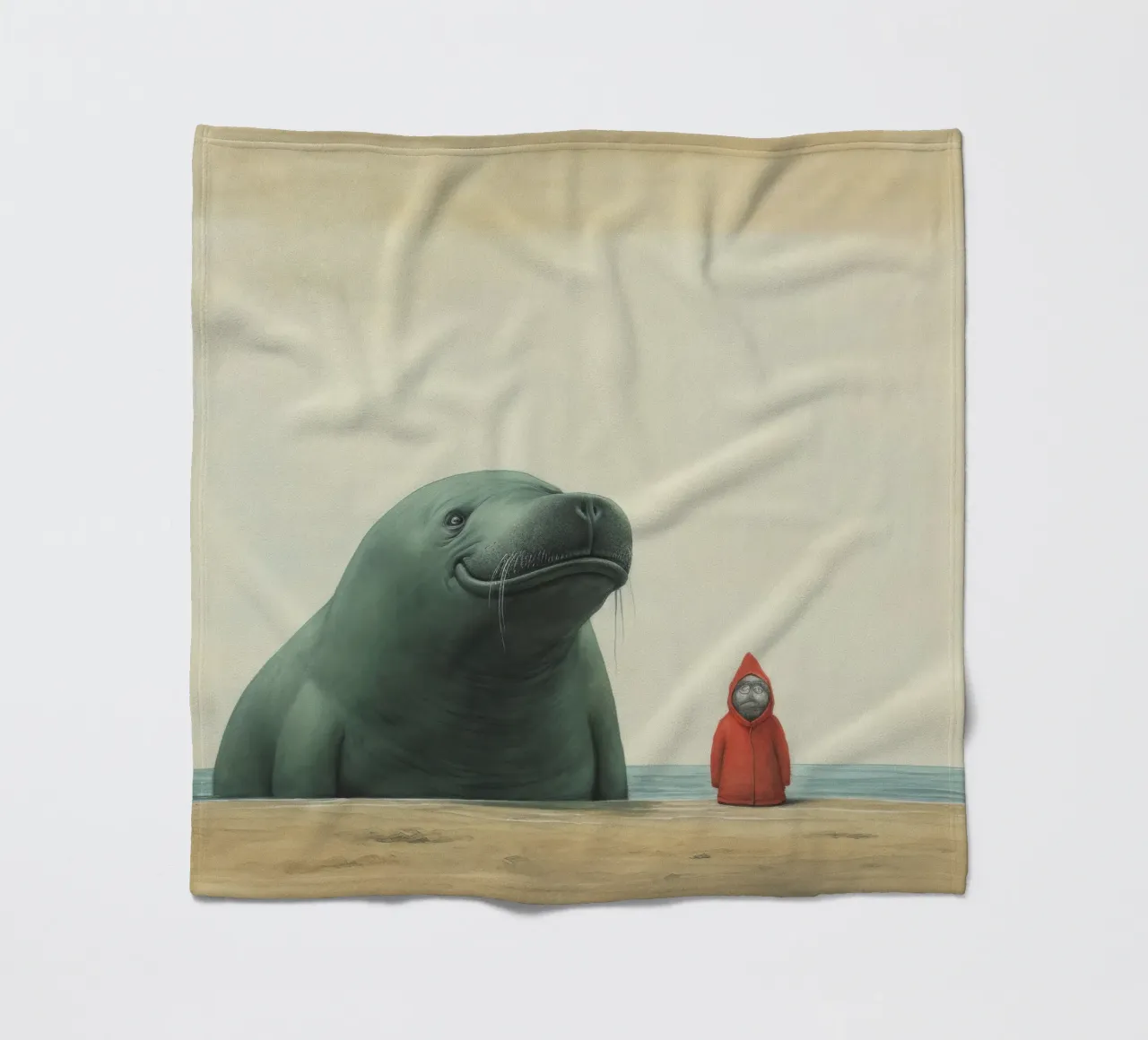 Sigillo Elefante Minimo 2 coperta in pile da Minimal Animal Art