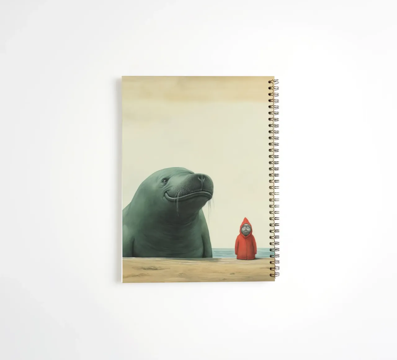 Minimal Elephant Seal 2 spiral notebook by Minimal Animal Art