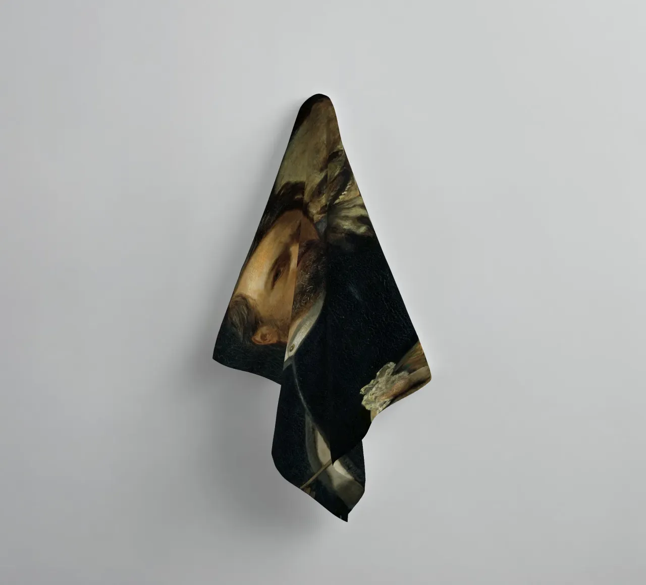 Arnold Bocklin - Self-Portrait with Death as a Fiddler towel by Timeless Artworks