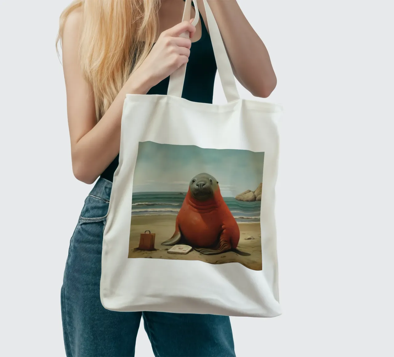 Sigillo Elefante Minimo 1 borsa in juta da Minimal Animal Art