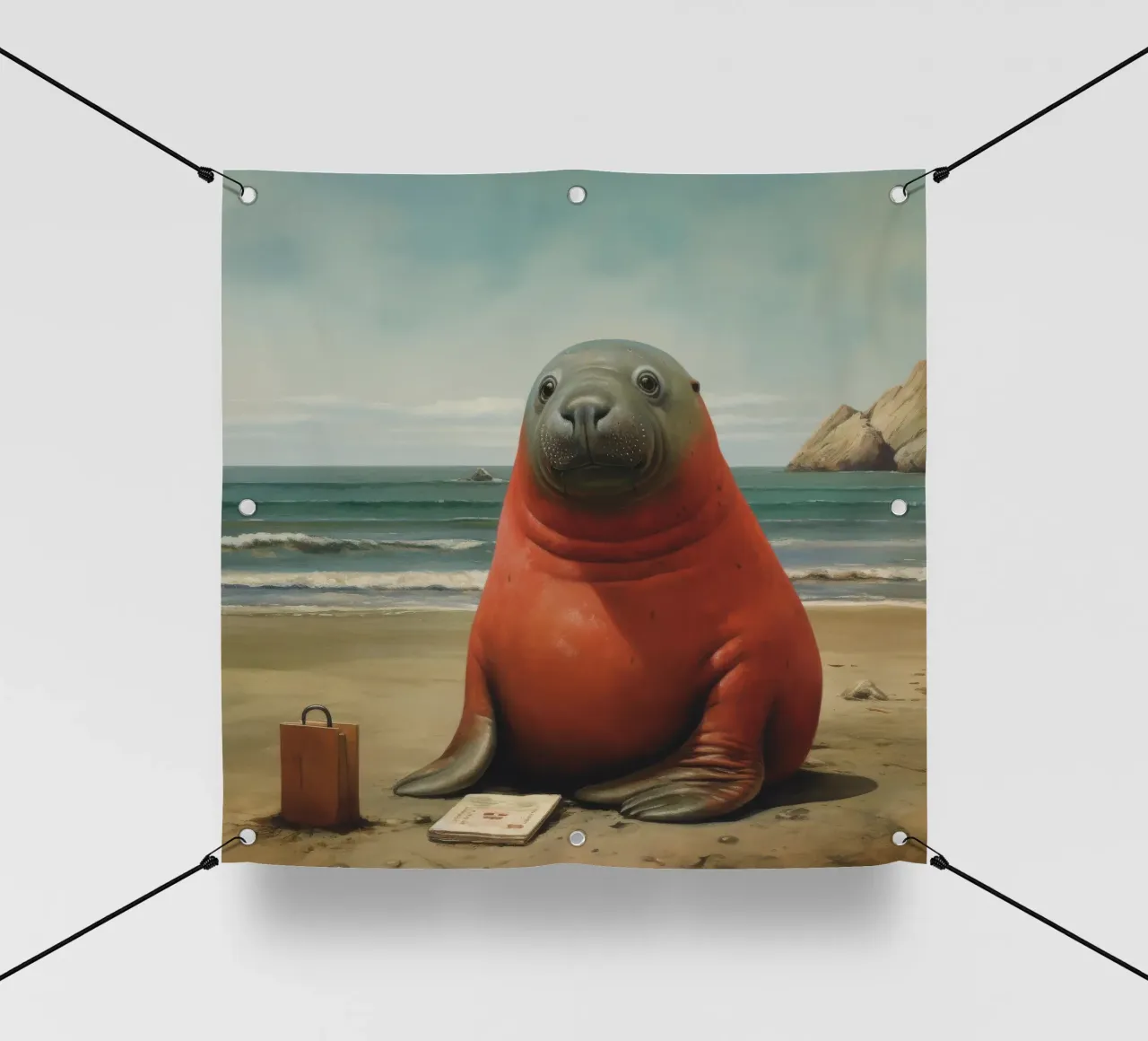 Sigillo Elefante Minimo 1 telo in pvc da Minimal Animal Art