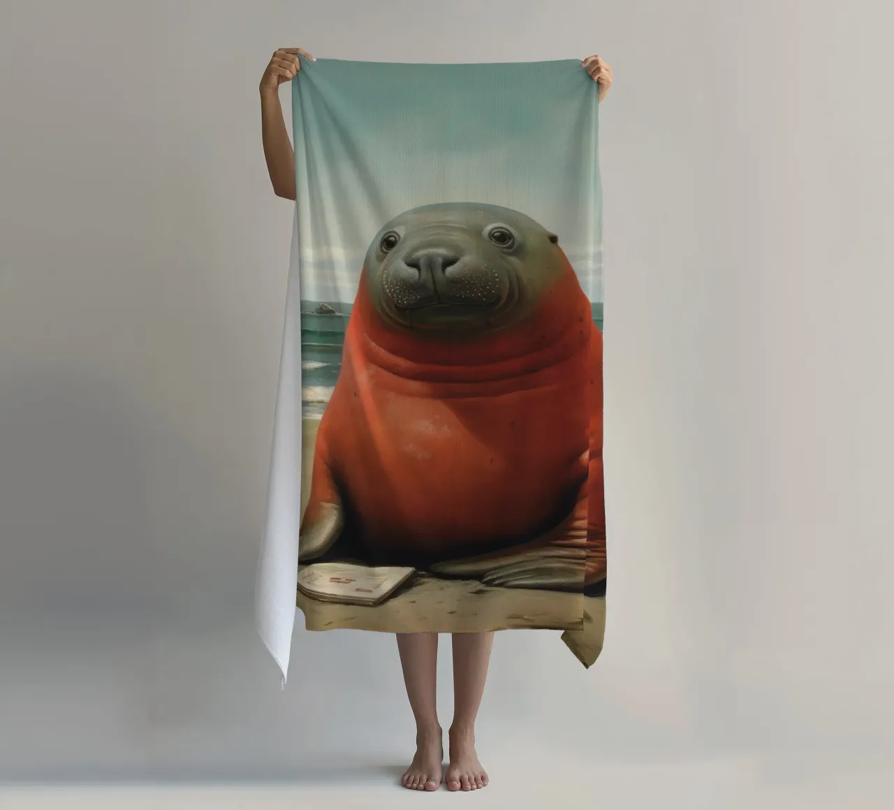 Sigillo Elefante Minimo 1 telo mare da Minimal Animal Art