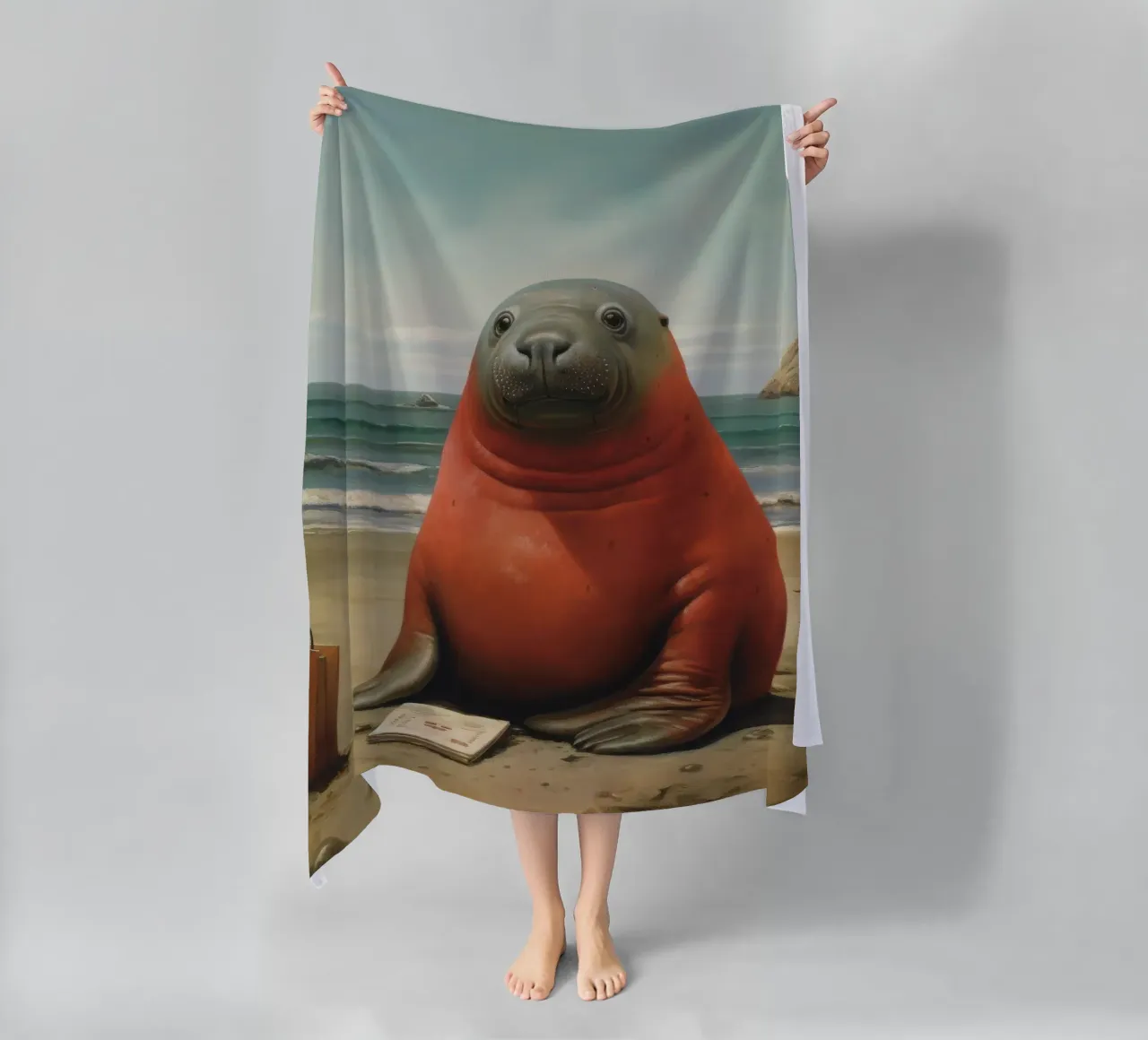 Sigillo Elefante Minimo 1 telo mare da Minimal Animal Art