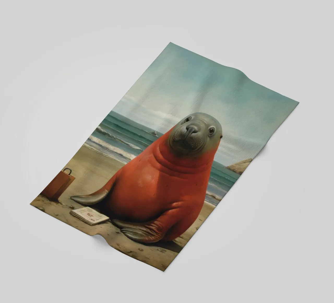 Sigillo Elefante Minimo 1 telo mare da Minimal Animal Art