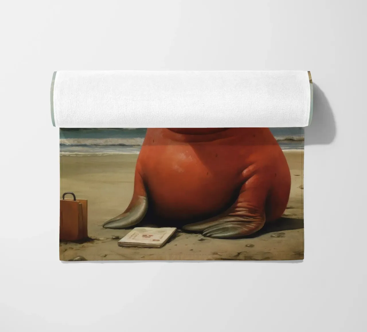 Sigillo Elefante Minimo 1 telo mare da Minimal Animal Art