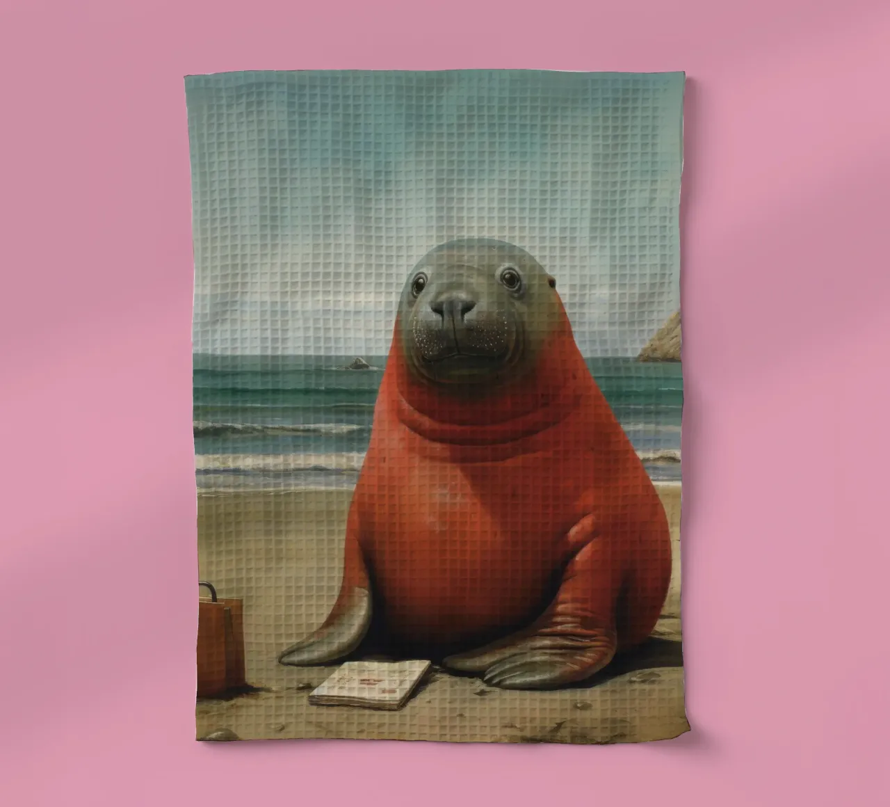 Sigillo Elefante Minimo 1 canovaccio da cucina da Minimal Animal Art