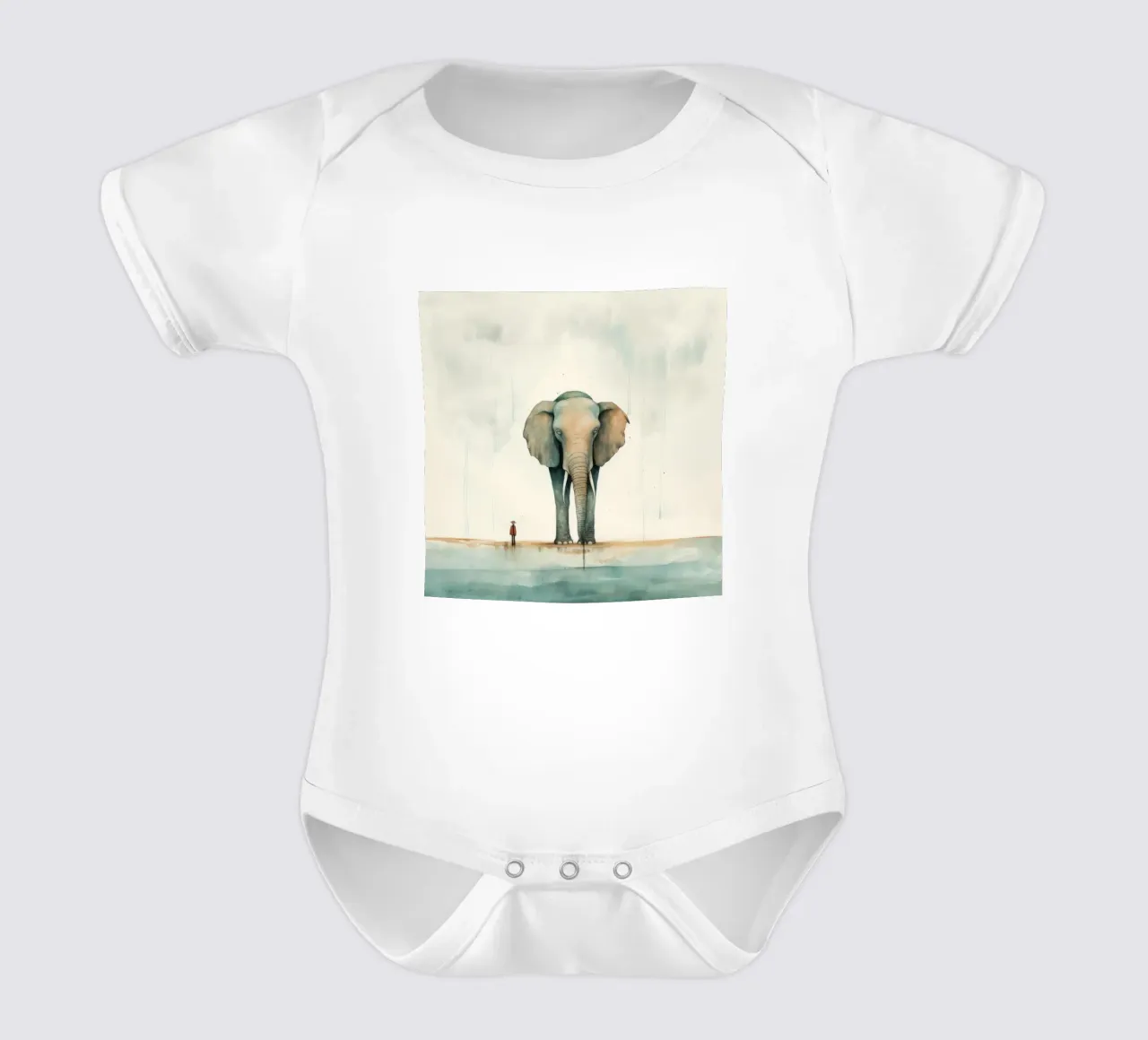 Elefante minimo 1 body neonato maniche corte da Minimal Animal Art