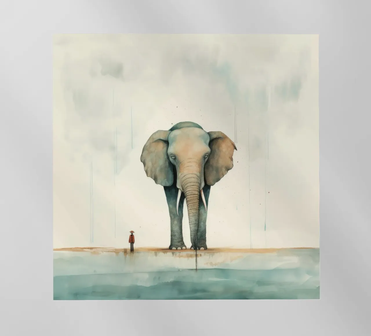 Elefante minimo 1 pellicola backlit da Minimal Animal Art