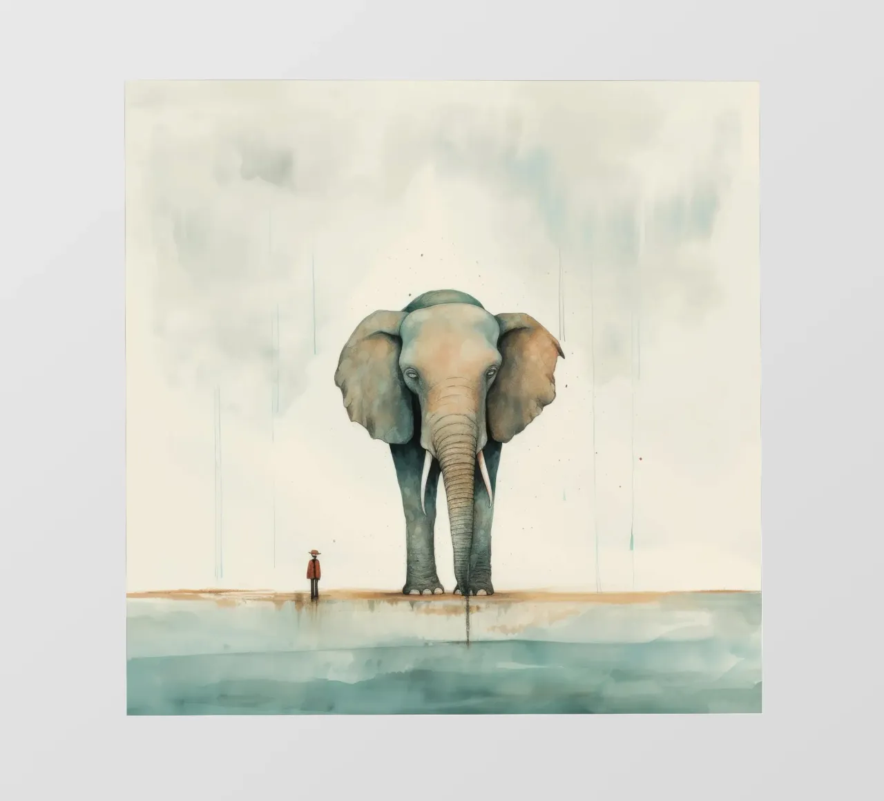Elefante minimo 1 pellicola backlit da Minimal Animal Art
