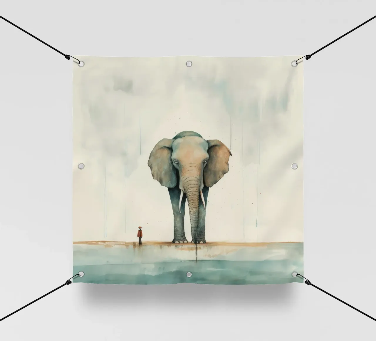 Elefante minimo 1 telo in pvc da Minimal Animal Art