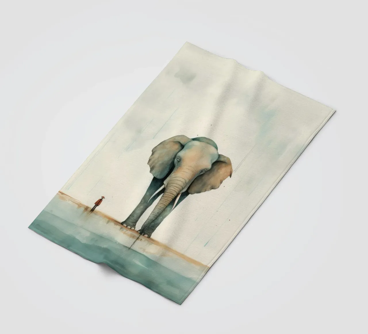 Elefante minimo 1 coperta in pile da Minimal Animal Art
