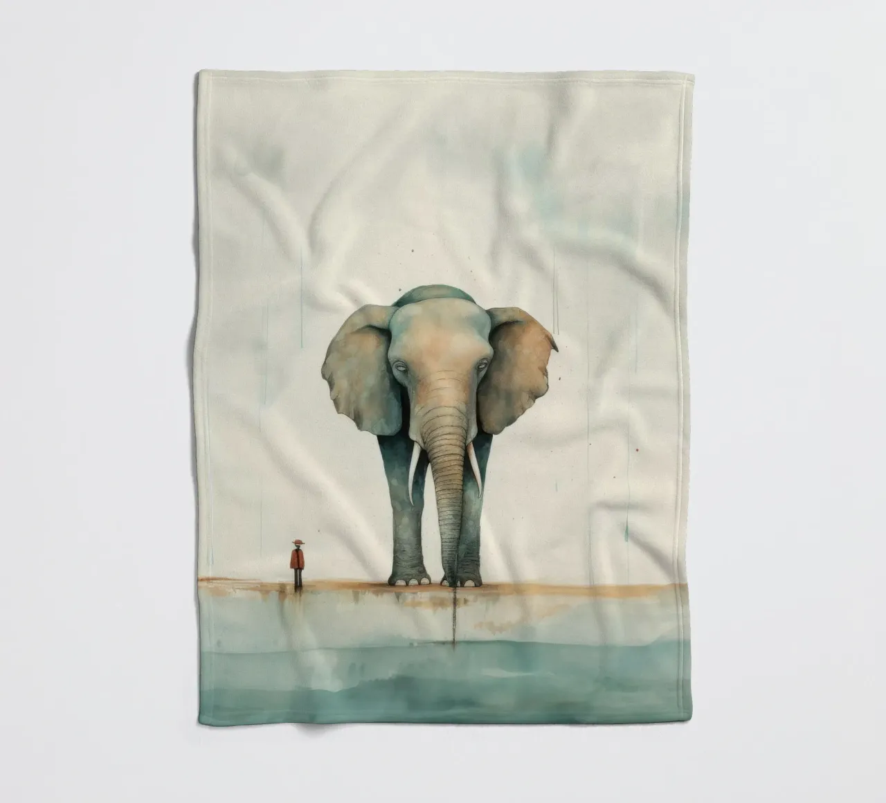 Elefante minimo 1 coperta in pile da Minimal Animal Art