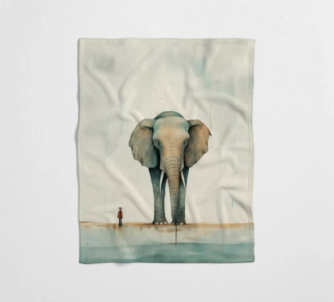Elefante minimo 1 coperta in pile da Minimal Animal Art