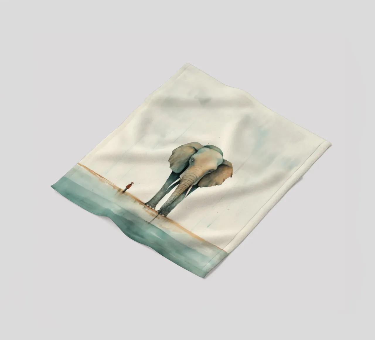Elefante minimo 1 coperta in pile da Minimal Animal Art