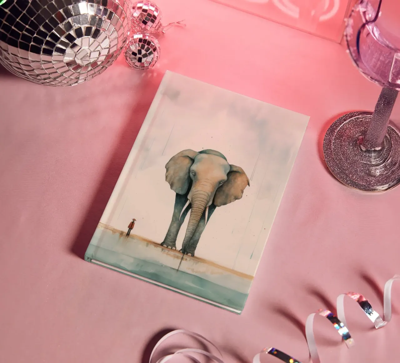 Minimal Elephant 1 notebook by Minimal Animal Art