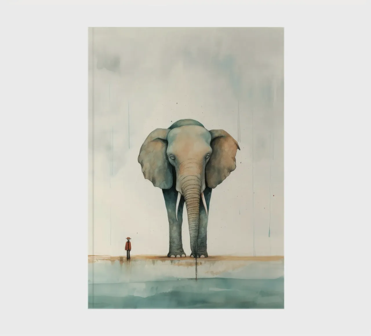 Minimal Elephant 1 notebook by Minimal Animal Art