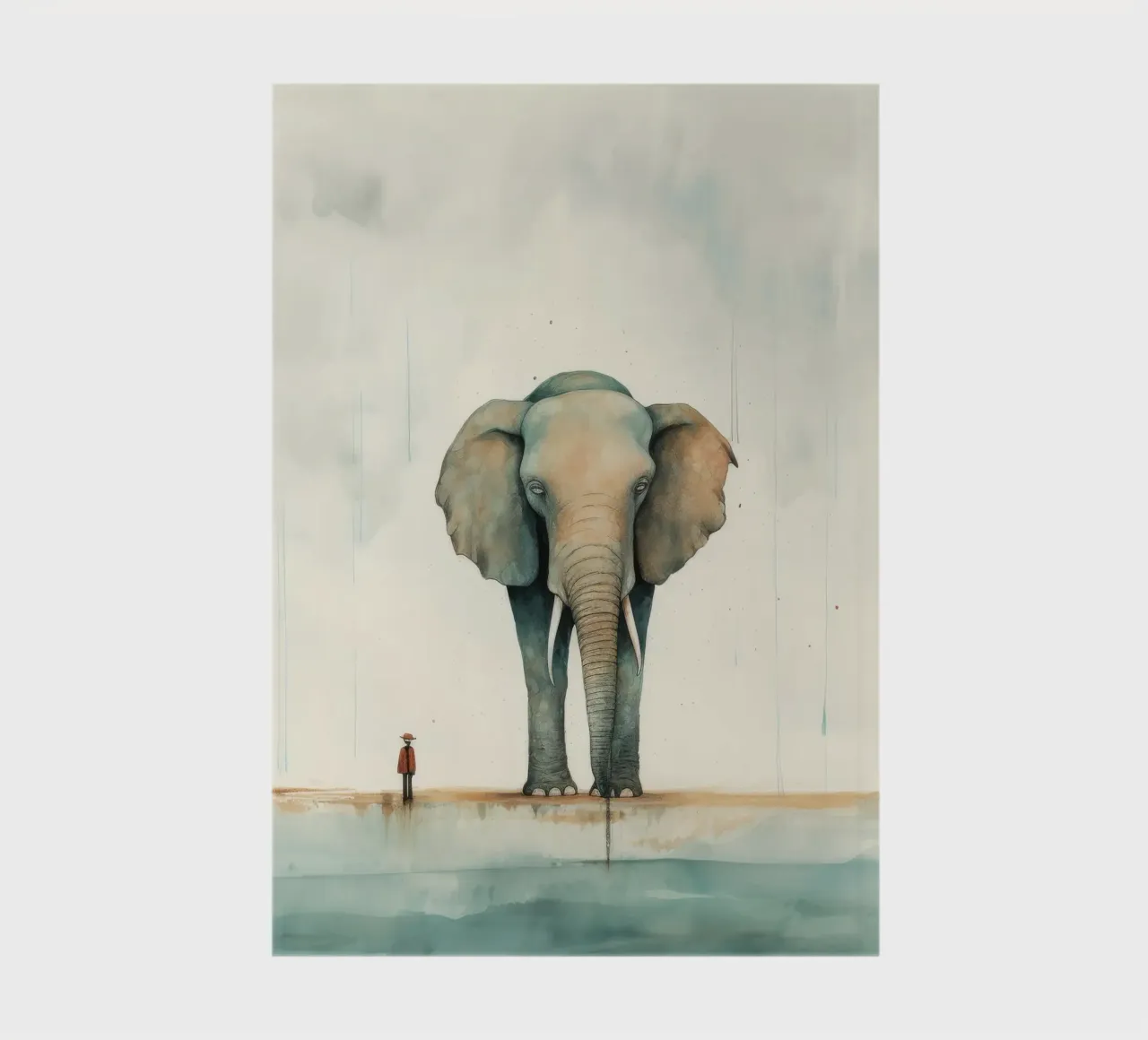 Minimal Elephant 1 notebook by Minimal Animal Art