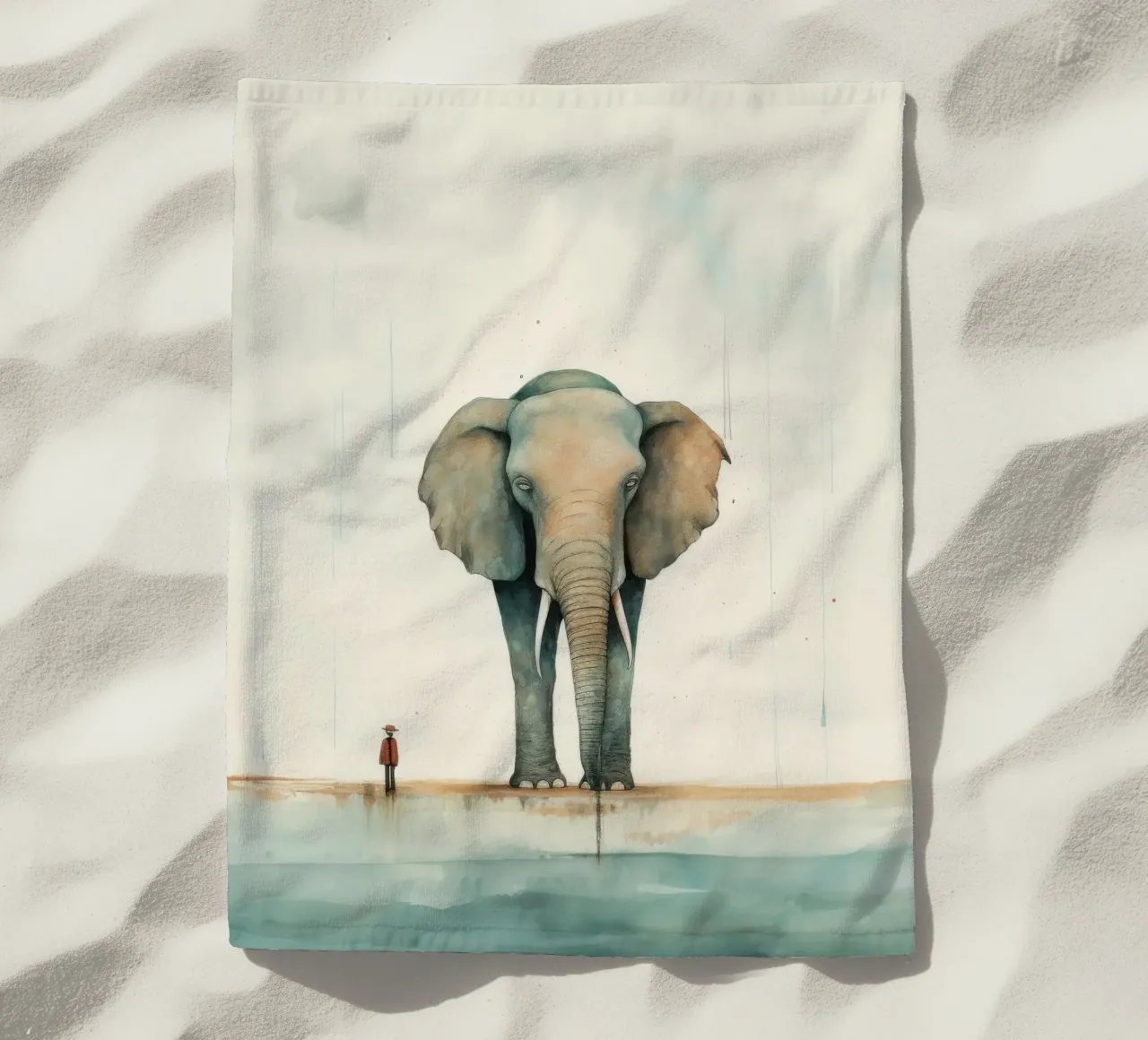 Elefante minimo 1 telo mare da Minimal Animal Art