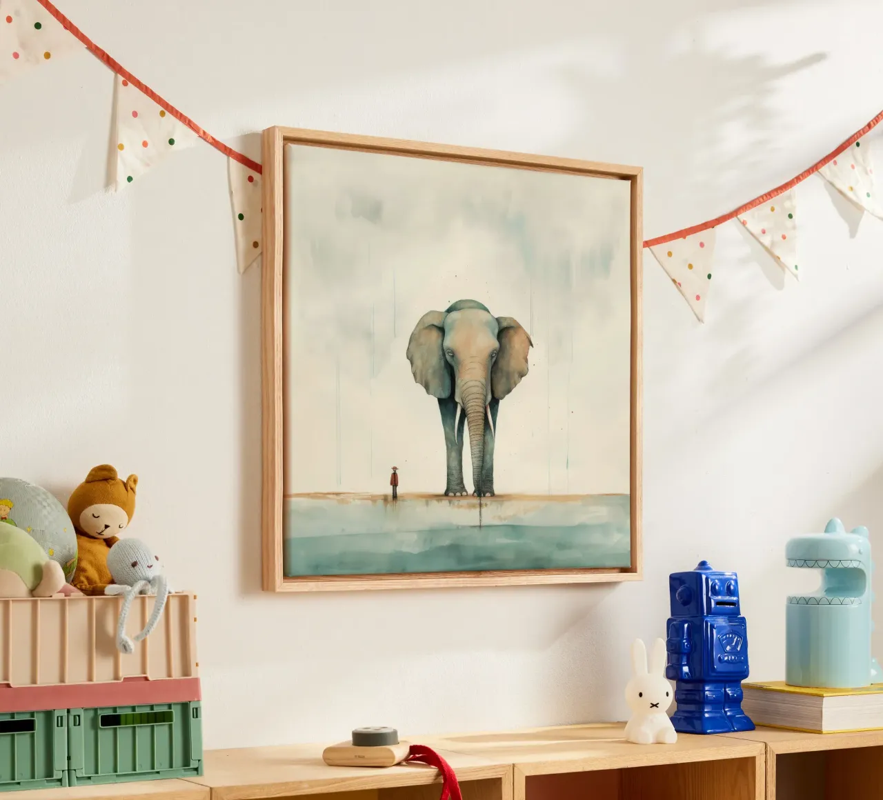 Minimalistischer Elefant 1 Leinwand von Minimal Animal Art