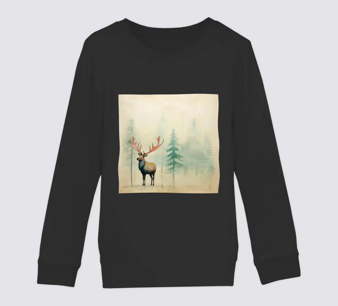 Alce Minimo 2 felpa bambino da Minimal Animal Art