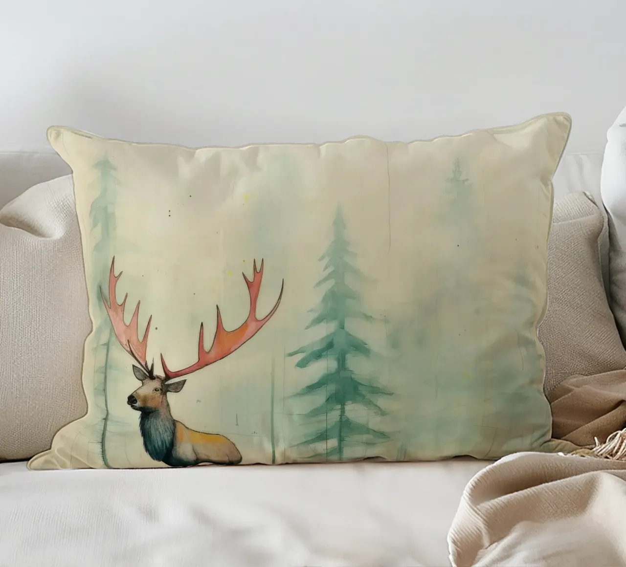 Alce Minimo 2 cuscino da Minimal Animal Art