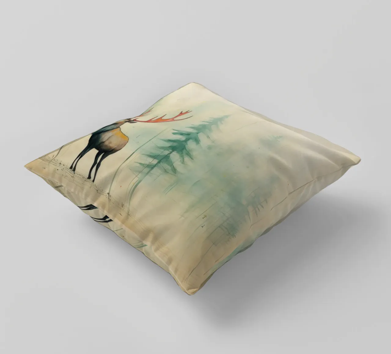 Alce Minimo 2 cuscino da Minimal Animal Art