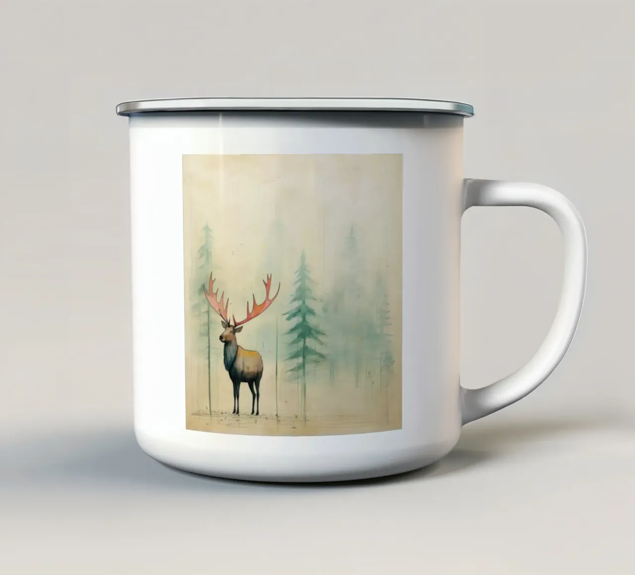 Alce Minimo 2 tazza in smalto da Minimal Animal Art