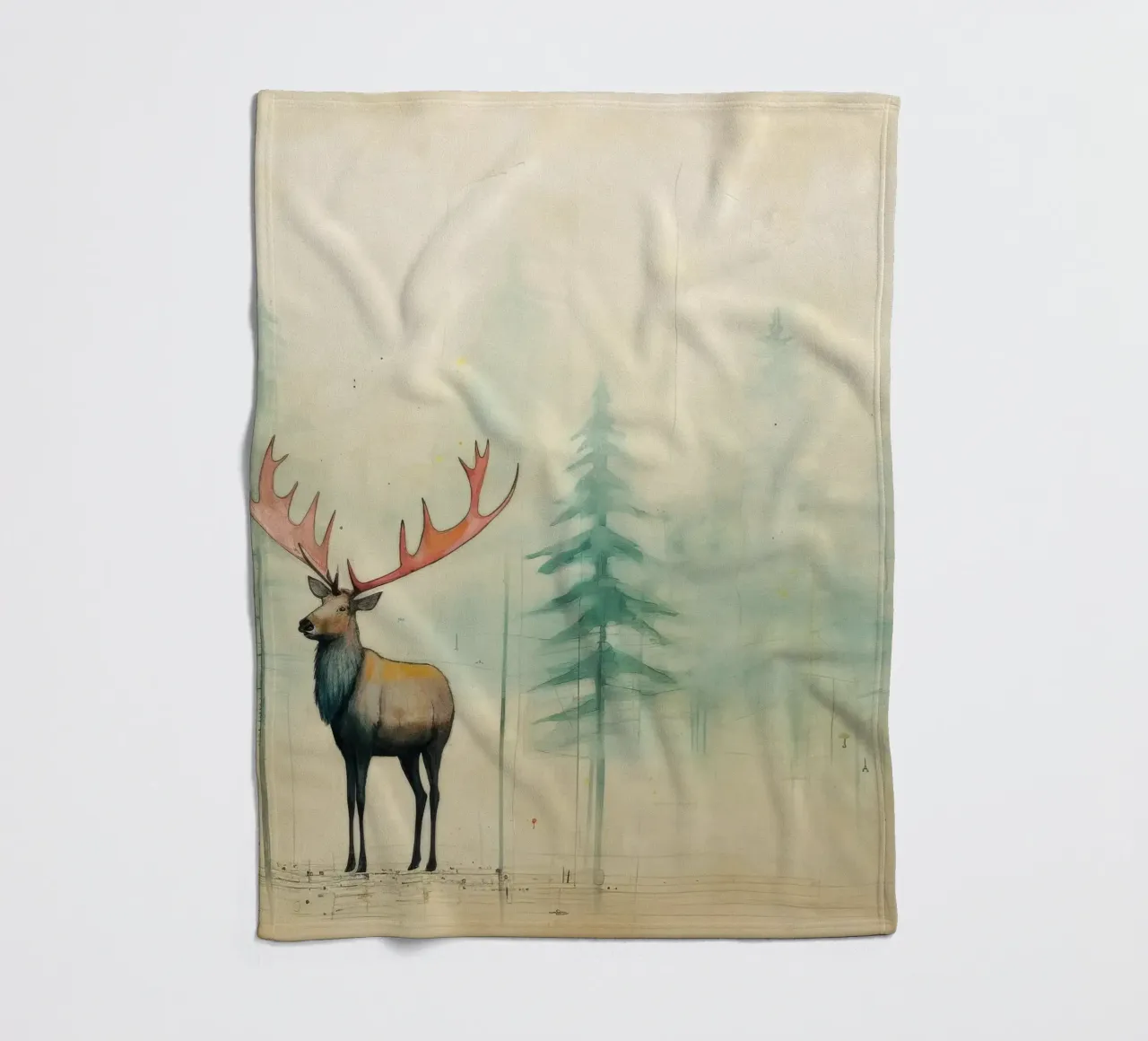 Alce Minimo 2 coperta in pile da Minimal Animal Art