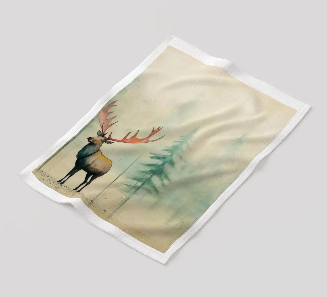 Alce Minimo 2 coperta in pile da Minimal Animal Art