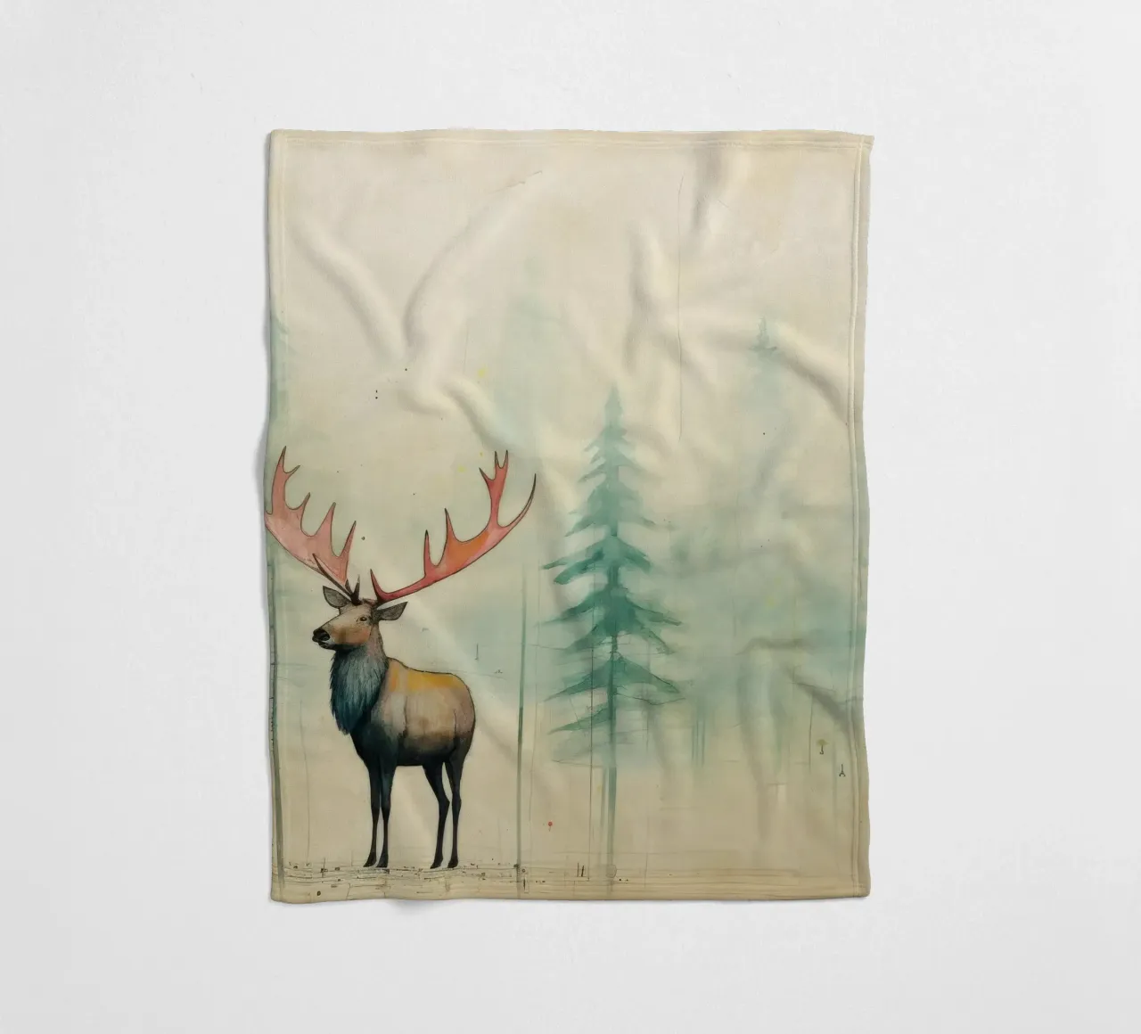 Alce Minimo 2 coperta in pile da Minimal Animal Art