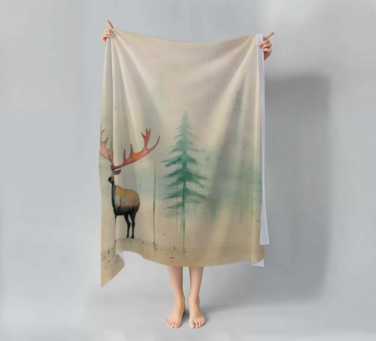Alce Minimo 2 telo mare da Minimal Animal Art