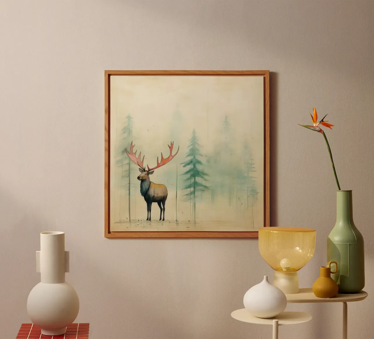 Alce Minimo 2 alluminio dibond da Minimal Animal Art