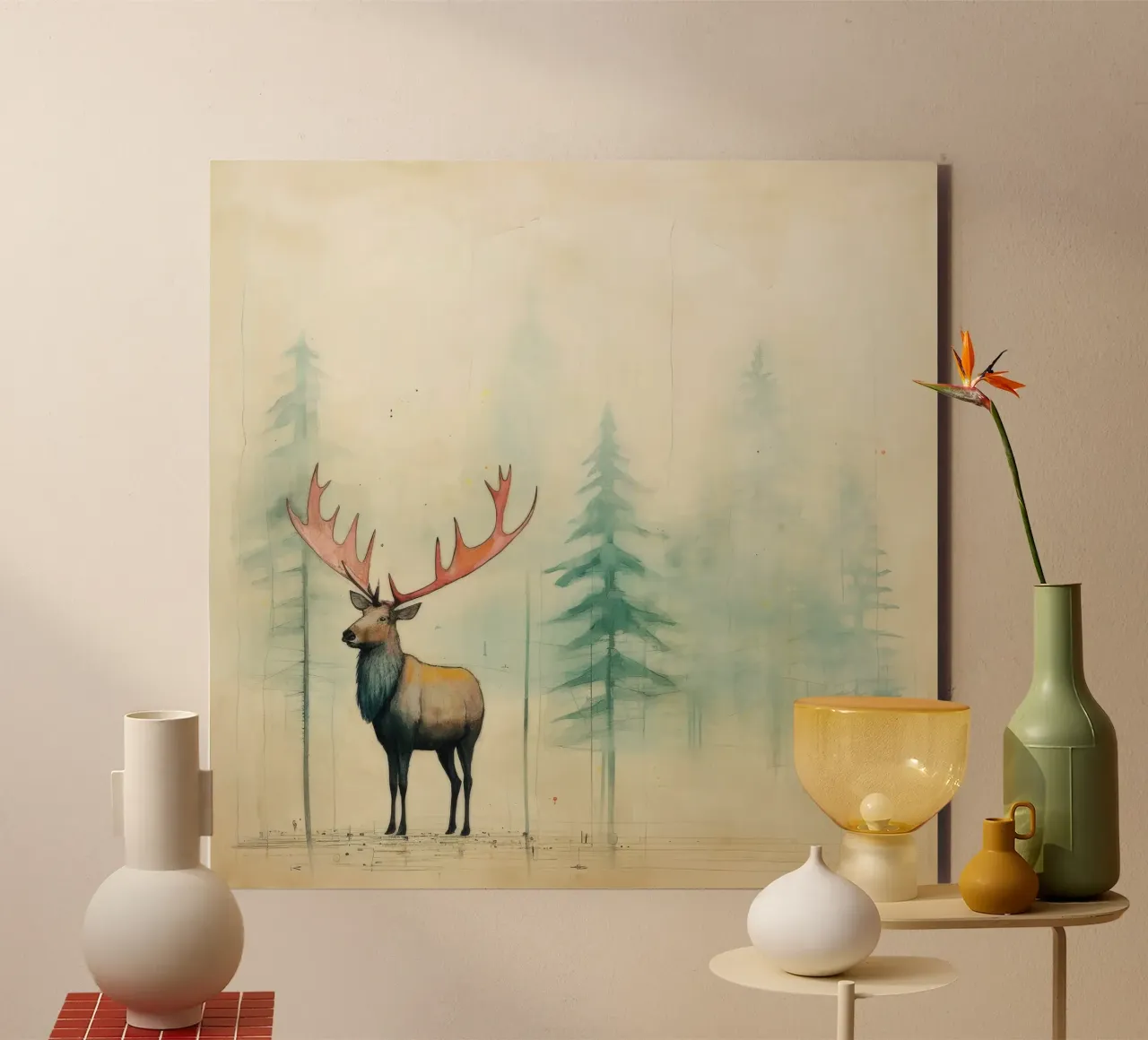Alce Minimo 2 alluminio dibond da Minimal Animal Art
