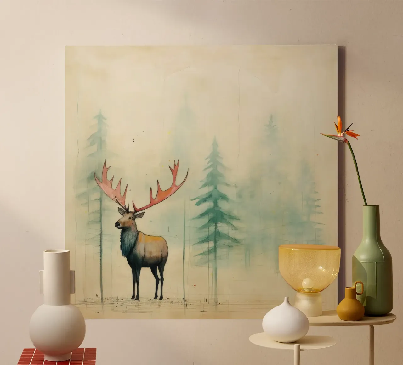 Alce Minimo 2 tela da Minimal Animal Art